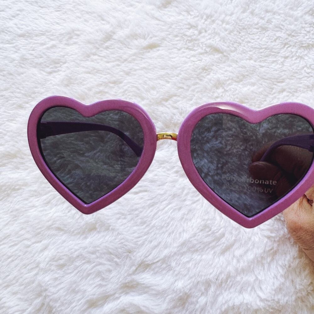 Pixie Purple Girl Heart-shape Sunglasses - Picture 6 of 11
